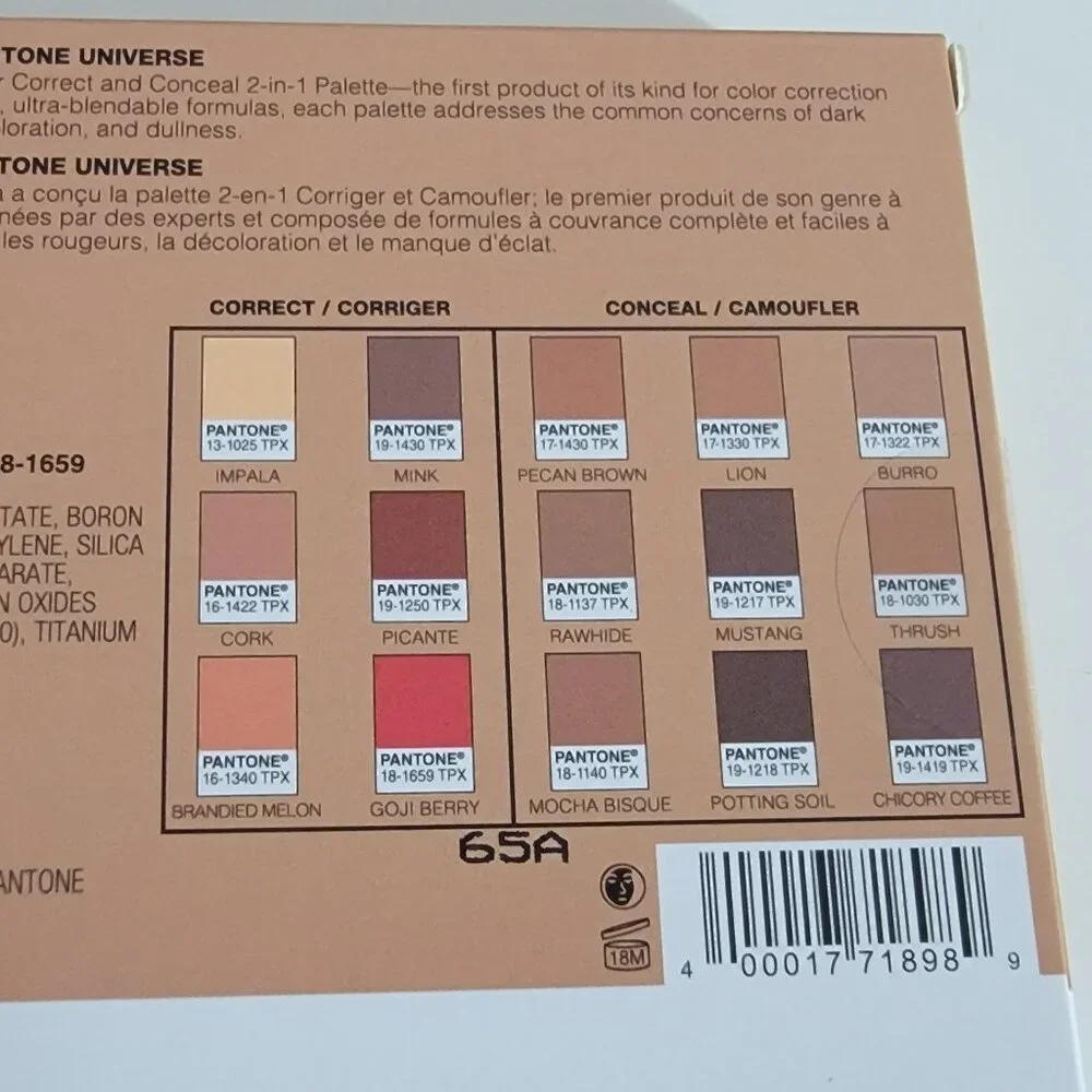 Sephora Pantone Universe Correct and Conceal Medium to Dark Palette NIB